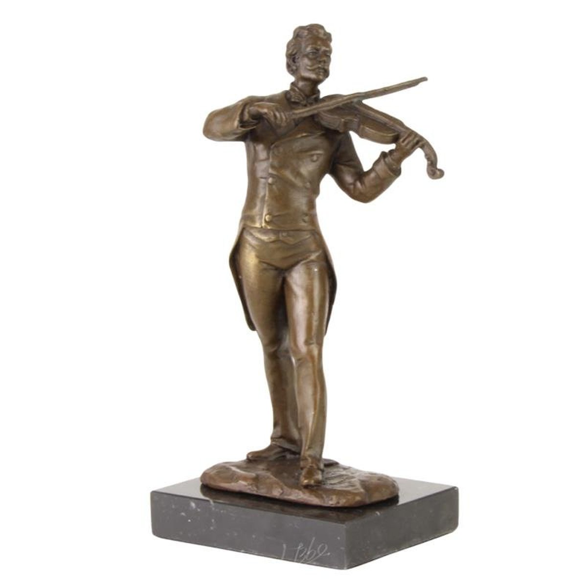 A Bronze Sculpture of a Violin Player