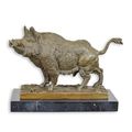 A BRONZE SCULPTURE OF A WILD BOAR