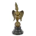 A BRONZE SCULPTURE OF A WINGED FEMALE NUDE