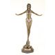 A BRONZE SCULPTURE OF A WOMAN IN BIKINI