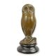 A BRONZE SCULPTURE OF A YOUNG OWL