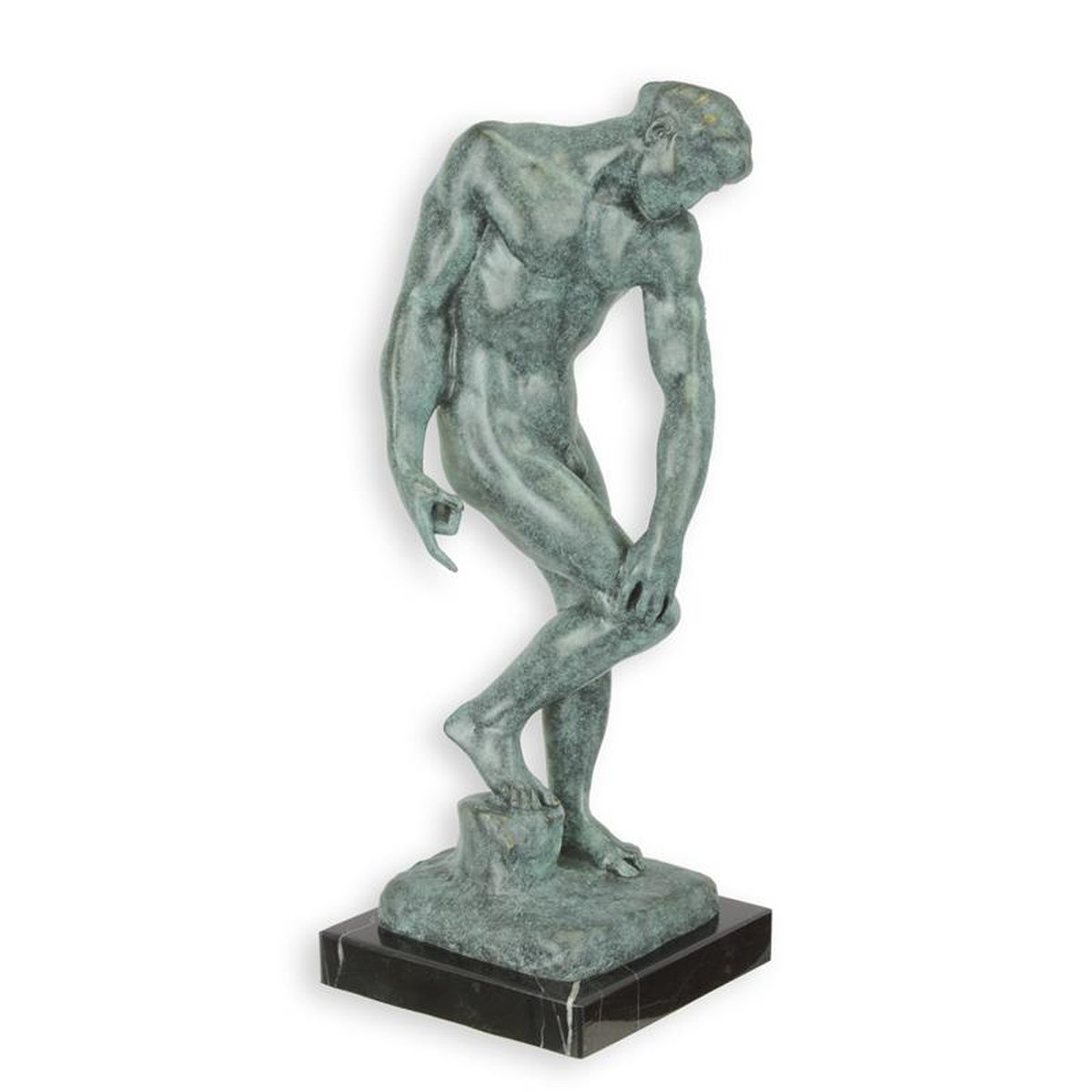 A BRONZE SCULPTURE OF ADAM