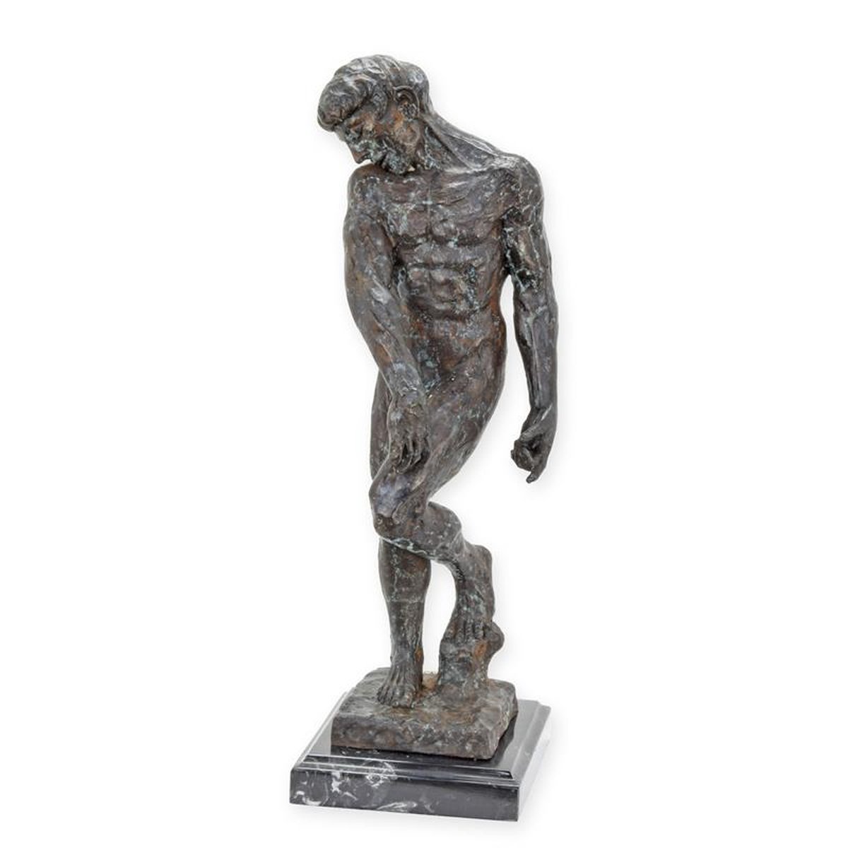 A BRONZE SCULPTURE OF ADAM