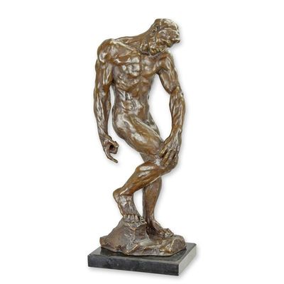 A BRONZE SCULPTURE OF ADAM