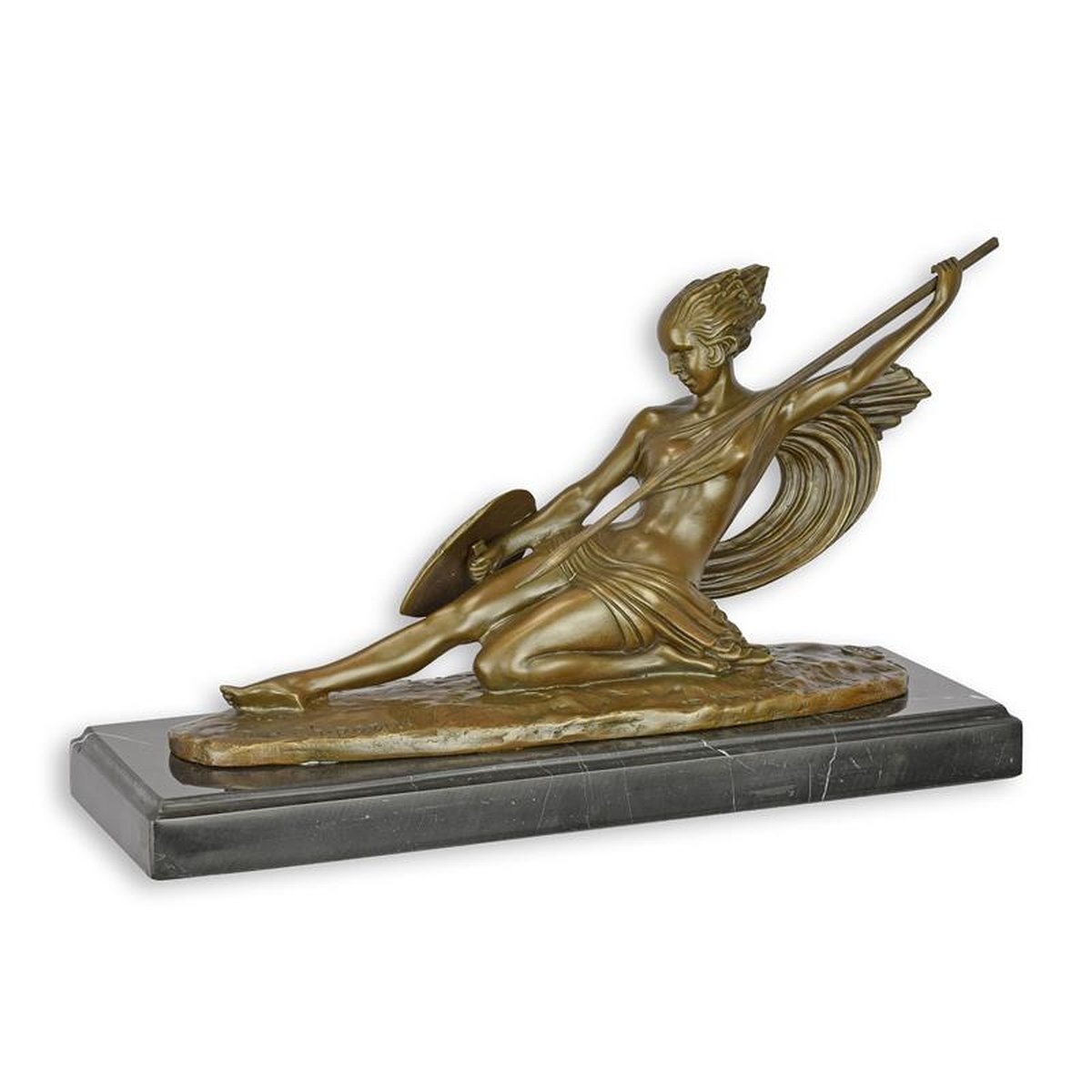 A BRONZE SCULPTURE OF AN AMAZON WARRIOR