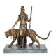 A BRONZE SCULPTURE OF AN AMAZON WARRIOR WITH PANTHER