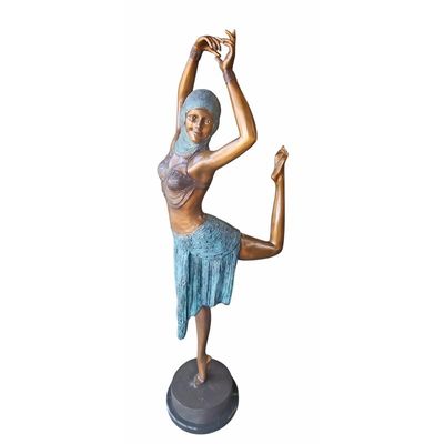 A BRONZE SCULPTURE OF AN ART DECO DANCER