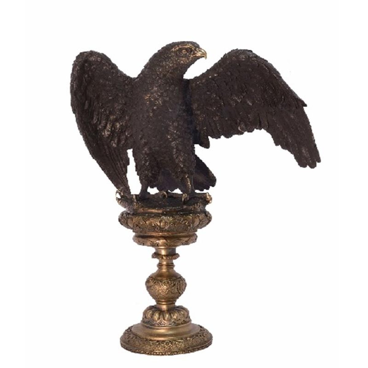 A BRONZE SCULPTURE OF AN EAGLE