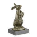 A BRONZE SCULPTURE OF AN EASTER-BUNNY