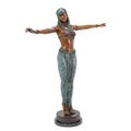 A BRONZE SCULPTURE OF AN EGYPTIAN DANCER
