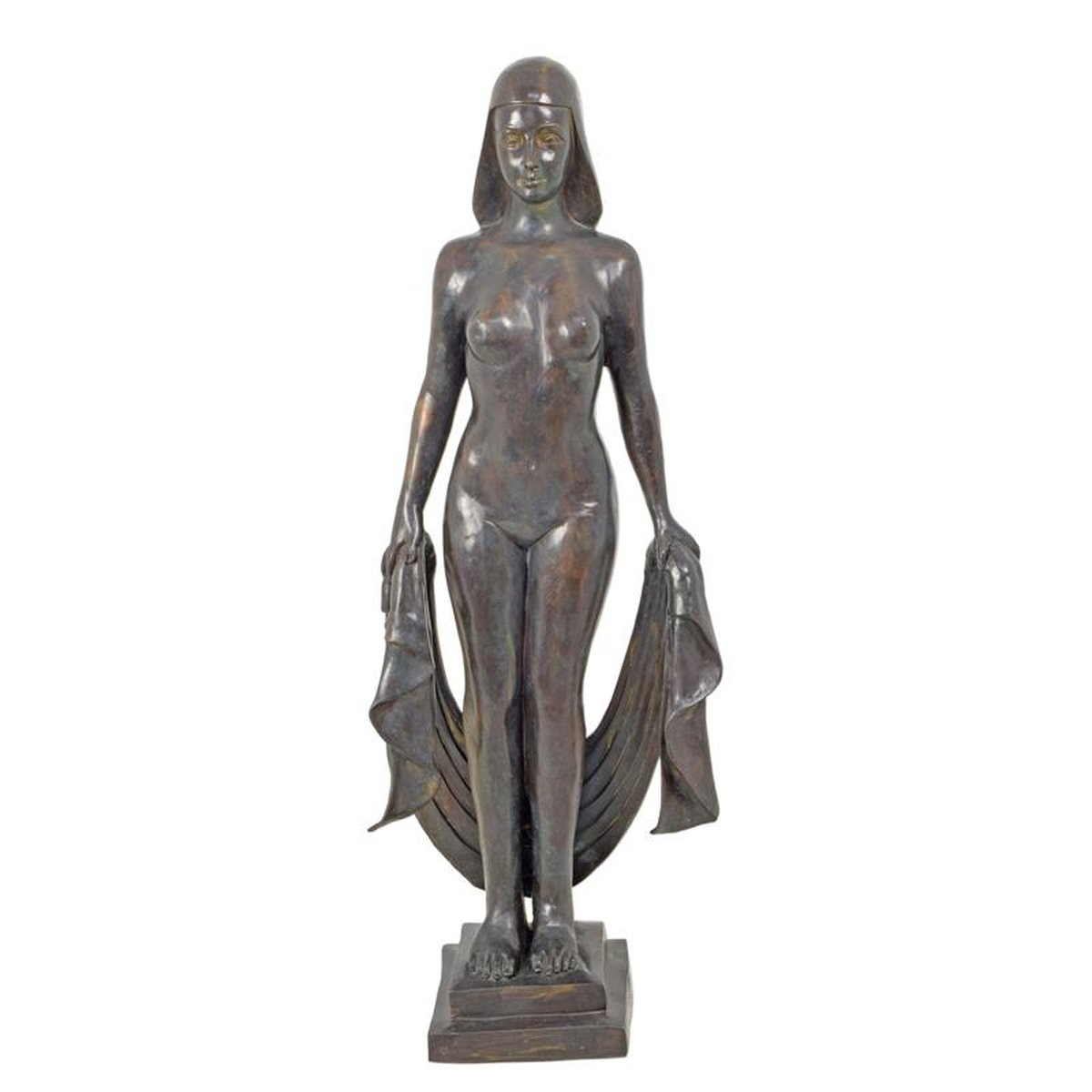 A BRONZE SCULPTURE OF AN EGYPTIAN DANCER