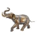 A BRONZE SCULPTURE OF AN ELEPHANT