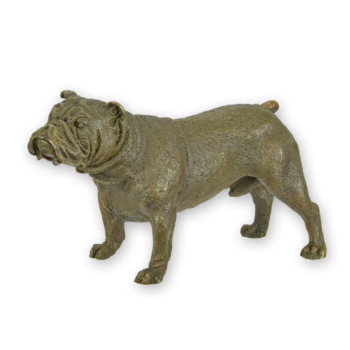 A BRONZE SCULPTURE OF AN ENGLISH BULLDOG