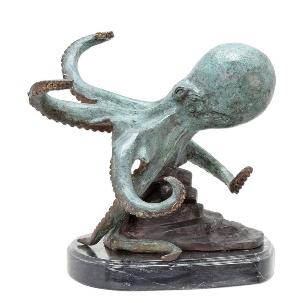 A BRONZE SCULPTURE OF AN OCTOPUS
