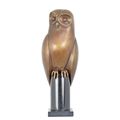 A BRONZE SCULPTURE OF AN OWL