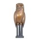 A BRONZE SCULPTURE OF AN OWL