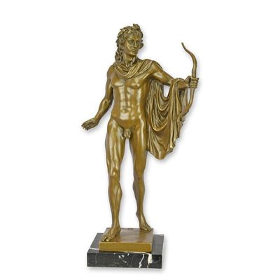 A BRONZE SCULPTURE OF APOLLO BELVEDERE