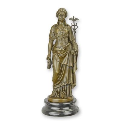 A BRONZE SCULPTURE OF ATHENA