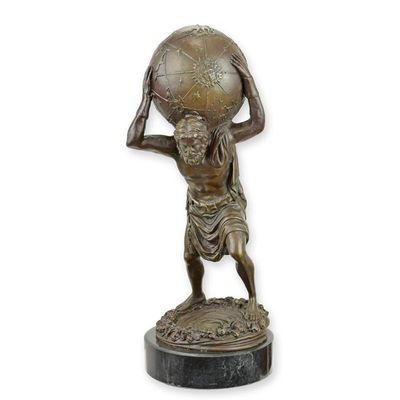 A BRONZE SCULPTURE OF ATLAS