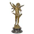 A BRONZE SCULPTURE OF CUPID