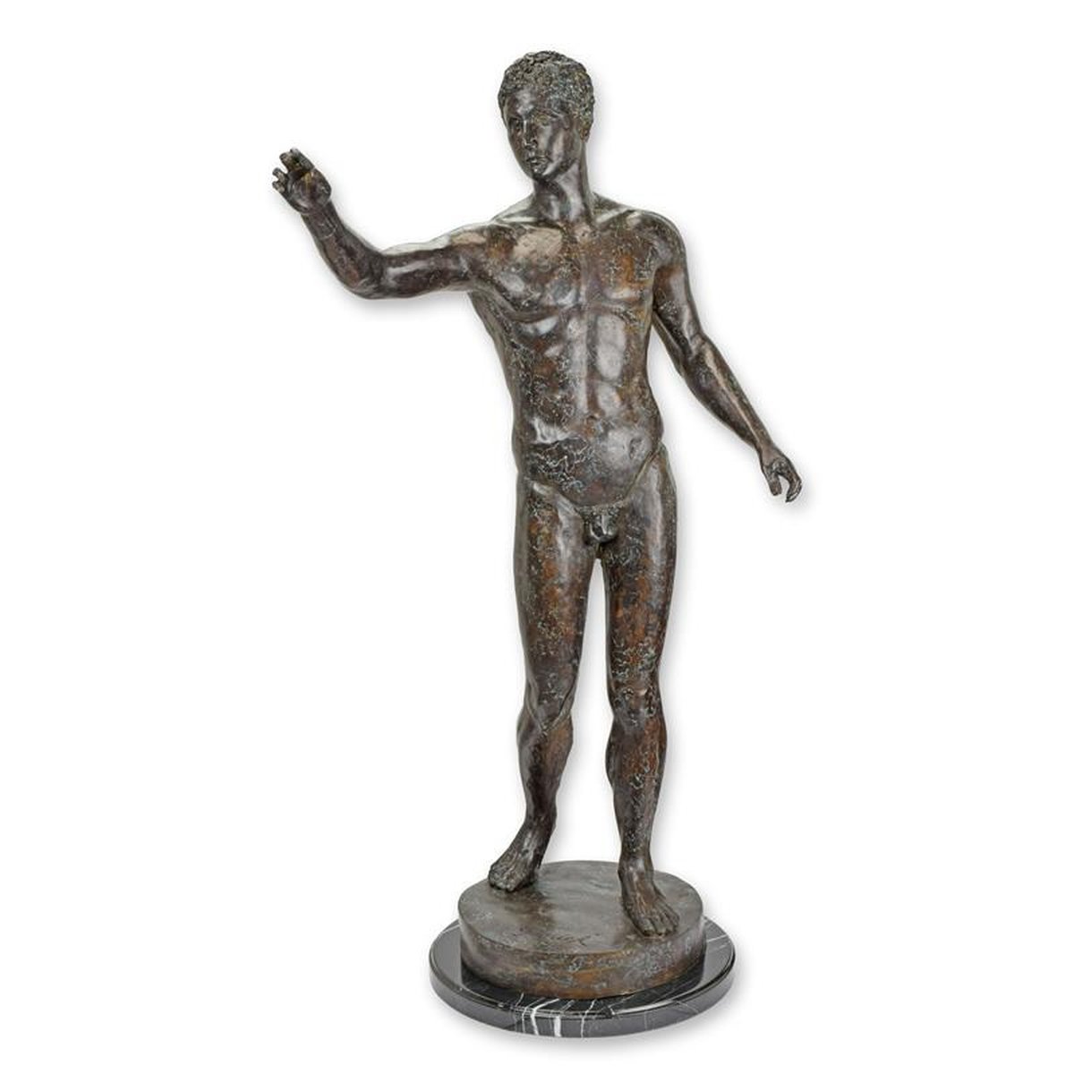 A BRONZE SCULPTURE OF DAVID