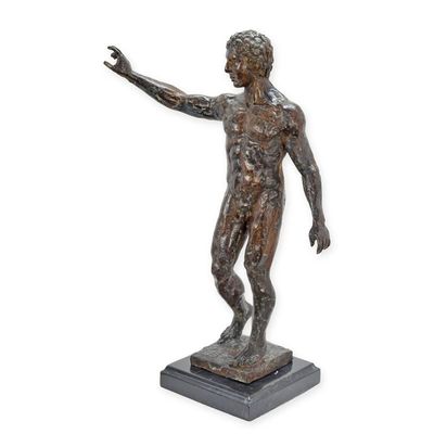 A BRONZE SCULPTURE OF DAVID