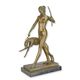 A BRONZE SCULPTURE OF DIANA AND HOUND
