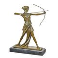 A BRONZE SCULPTURE OF DIANA THE HUNTRESS
