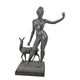 A BRONZE SCULPTURE OF DIANA WITH DOE