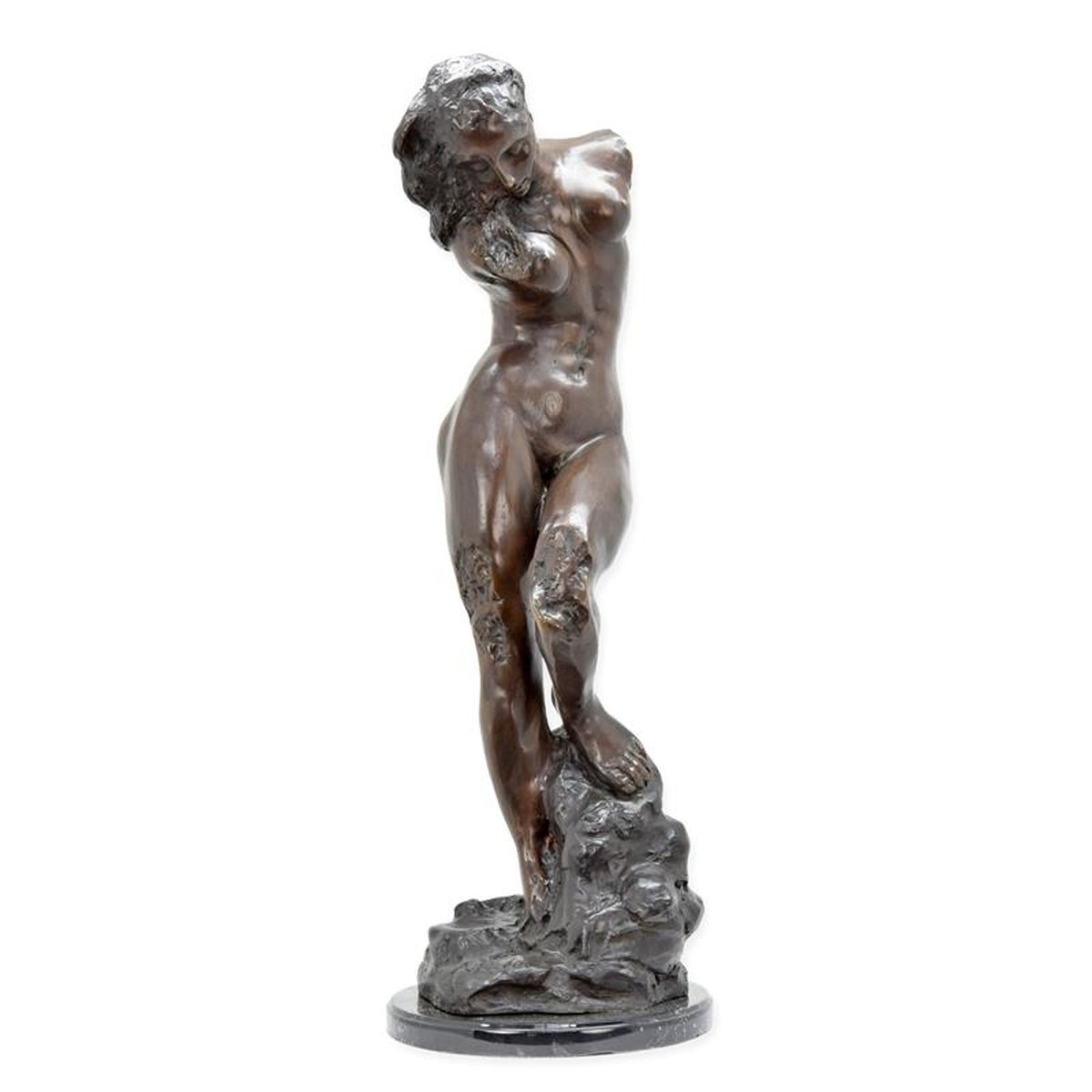 A BRONZE SCULPTURE OF EVE