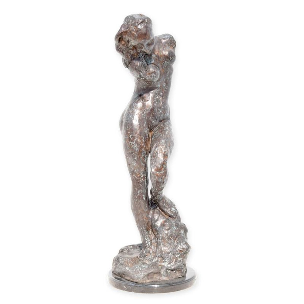 A BRONZE SCULPTURE OF EVE
