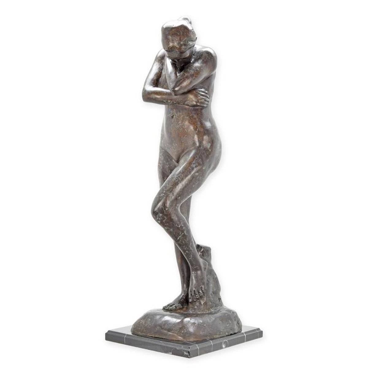 A BRONZE SCULPTURE OF EVE