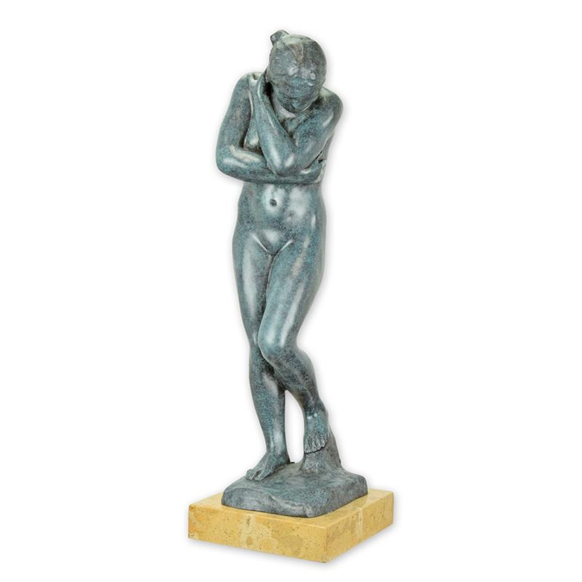 A BRONZE SCULPTURE OF EVE