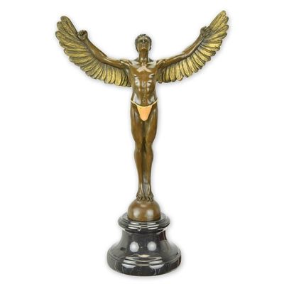 A BRONZE SCULPTURE OF ICARUS