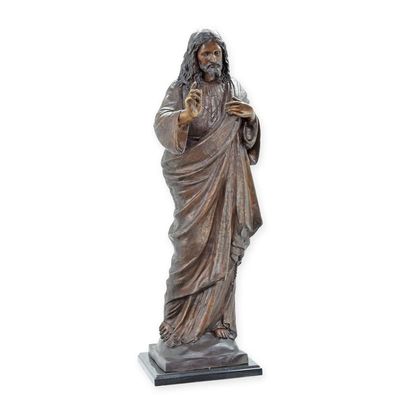 A BRONZE SCULPTURE OF JESUS
