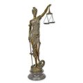 A BRONZE SCULPTURE OF LADY JUSTICE
