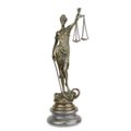 A BRONZE SCULPTURE OF LADY JUSTICE
