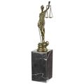 A BRONZE SCULPTURE OF LADY JUSTICE