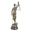 A BRONZE SCULPTURE OF LADY JUSTICE
