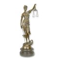 A BRONZE SCULPTURE OF LADY JUSTICE