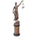 A BRONZE SCULPTURE OF LADY JUSTICE