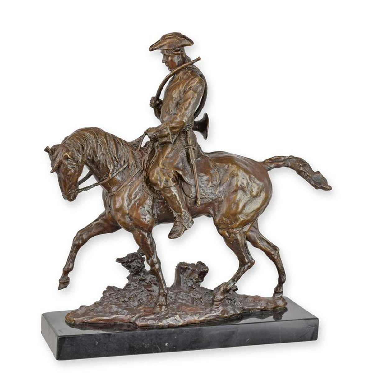 A BRONZE SCULPTURE OF LOUIS XV ON HORSEBACK