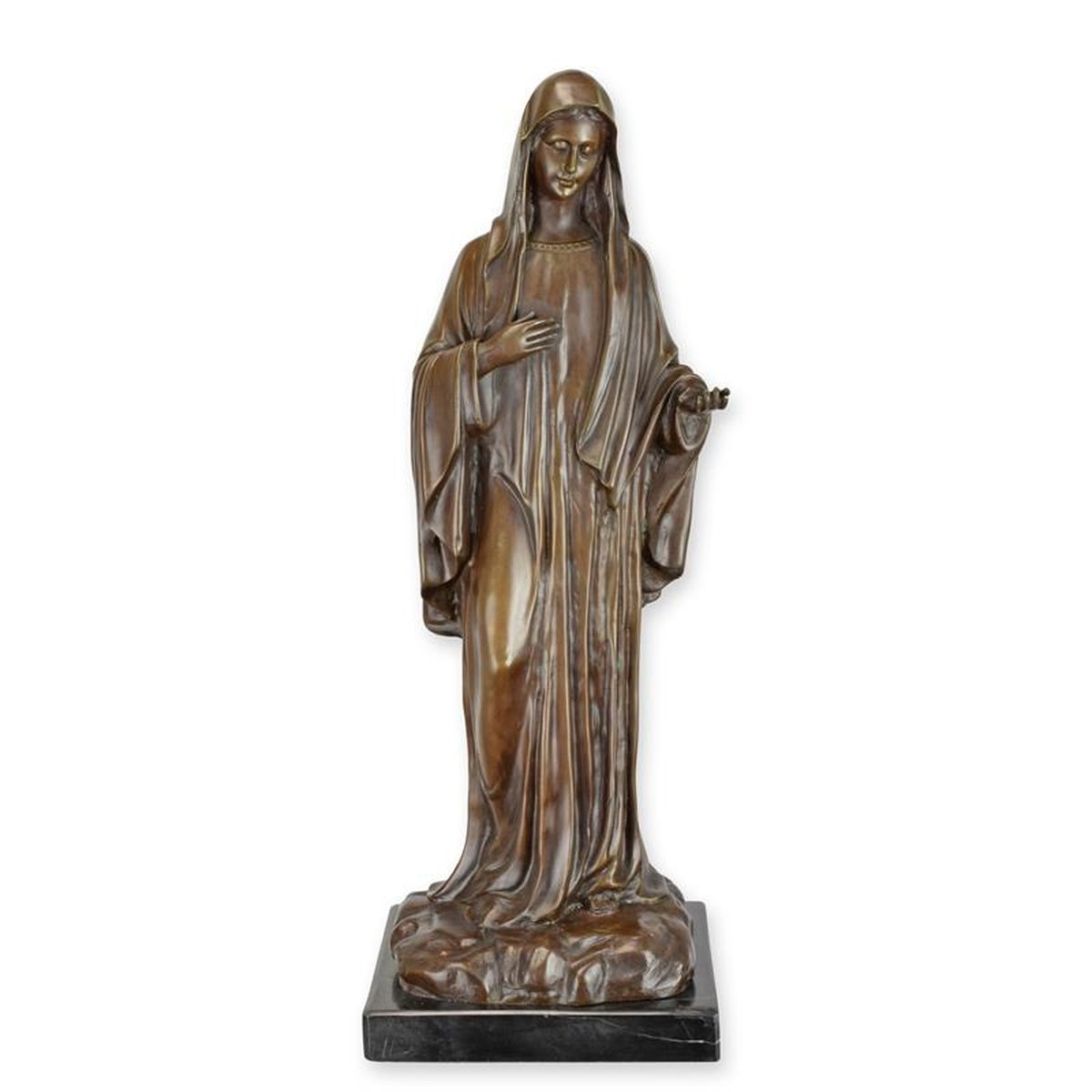 A BRONZE SCULPTURE OF MADONNA