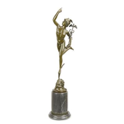 A BRONZE SCULPTURE OF MERCURY