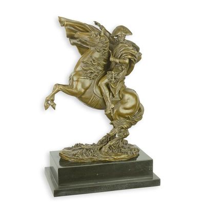 A BRONZE SCULPTURE OF NAPOLEON CROSSING THE ALPS