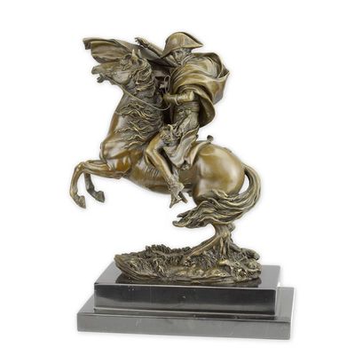 A BRONZE SCULPTURE OF NAPOLEON CROSSING THE ALPS