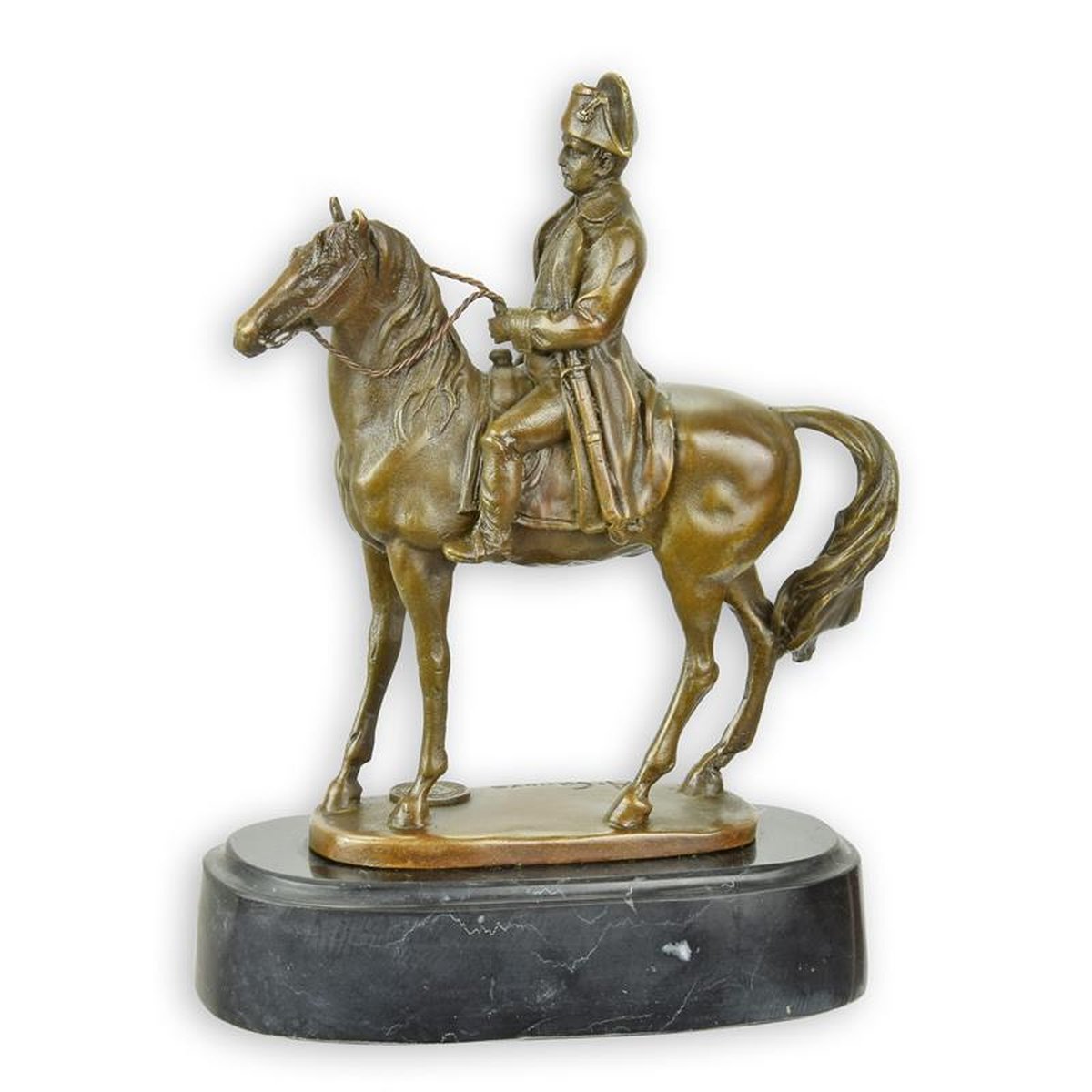 A BRONZE SCULPTURE OF NAPOLEON ON HORSEBACK