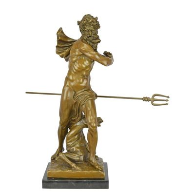 A BRONZE SCULPTURE OF NEPTUNE AND A HIPPOCAMP