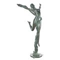 A BRONZE SCULPTURE OF SCARF DANCER