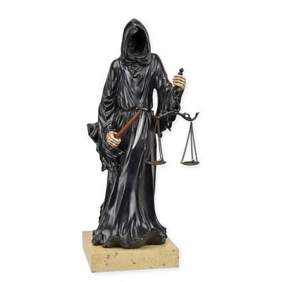 A BRONZE SCULPTURE OF THE GRIM REAPER